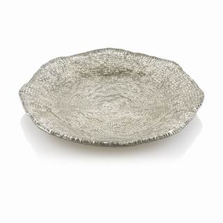 Diamante Platter cm37 Beige/chrome Deco.